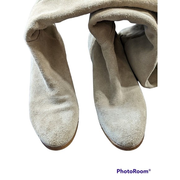 Sole Society knee high boots sz 8 cow suede leather shoes taupe brown tan tall - Picture 2 of 9